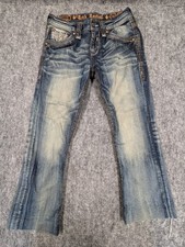 Rock Revival jeans womens 30 Kamryn Boot Measured 32x26.5 Distressed With Stains