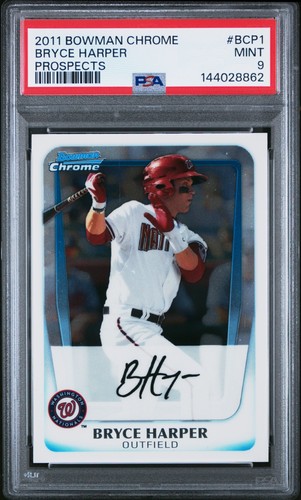 2011 Bowman Bryce Harper Chrome Prospects PSA 9 Washington Nationals