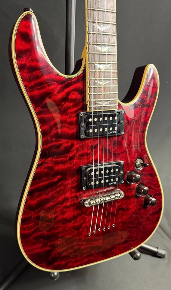 Schecter Omen Extreme-6 Electric Guitar Quilted Black Cherry Finish - Image 3 of 4