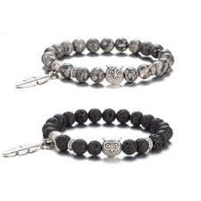 8mm Beads Owl Bracelets for Women Handmade Natural Stone Owl Gifts for Women Cry