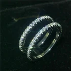 D Color Moissanite Eternity Band 925 Silver Stackable Wedding Ring Size 7