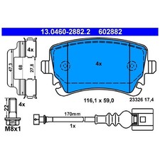 Satz Bremsbeläge Bremsklötze hinten für VW California T5 7EC T6 SGC 7HM | 245
