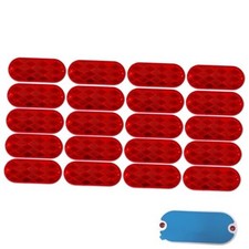   Oval Reflectors/Amber Self Adhesive Or Drill Mount Quick Mount SAE 13 20 Red