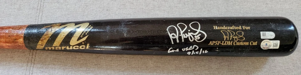 2016 Albert Pujols Assinado Jogo Inscrito Usado Fotomatchado Marucci Bat Hit #2810 - Imagem 2 de 4