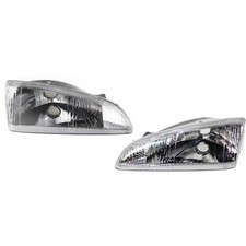 Headlight Set For 95-97 Dodge Intrepid Left Right With Vertical Fluted Lens