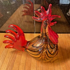Hand Blown Studio Art Glass Rooster Robert William