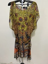 Cover up  Mill Gabrielle Sheer Peacock Print Tunic Dress