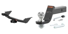 CURT Trailer Hitch Towing Kit 2in Receiver, Ball Mount, Lock, Pin & Clip - 13576