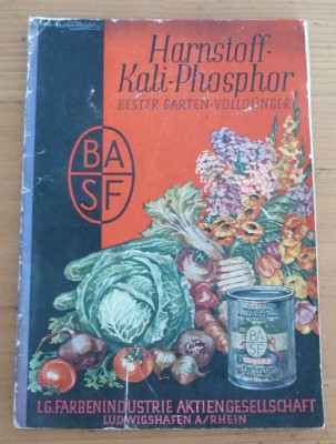 BASF Harnstoff-Kali-Phosphor-Dünger Heft Broschüre Reklame v. 1929 IG. Farben AG