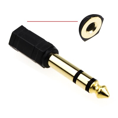 3.5mm Trs Mini Jack Kopfhörer Buchse 6.3mm Groß Stecker Klein Adapter Gold