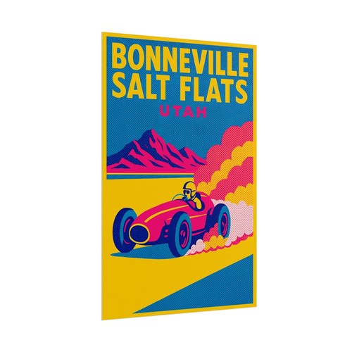 Bonneville Salt Flats Rolled Posters Souvenir Travel Utah Racing - Picture 8 of 17