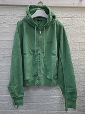 New Jacquemus Le Sweater Long Sleeve Full Zip Hooded Green Size Large