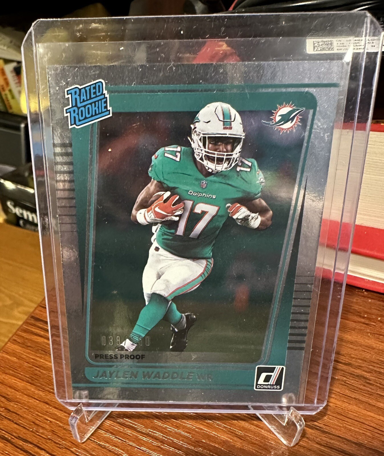 2021 Jaylen Waddle Donruss Rated Rookie Silver Press Proof /100 SSP Dolphins