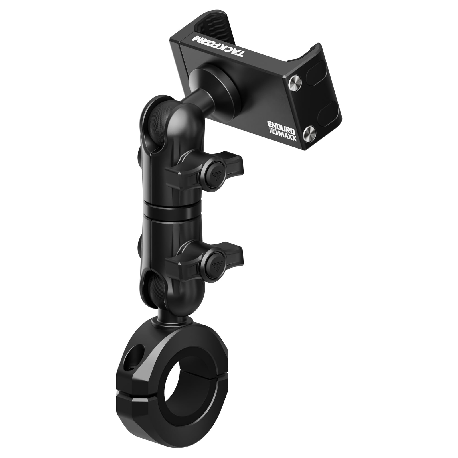 Black Motorcycle All Metal Phone Mount - 20MAXX Spring Cradle | 3.5
