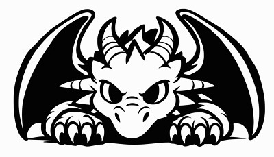 Cute Baby Dragon Close Up Fantasy Dungeon Monster Die Cut Vinyl Sticker Decal