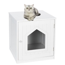 20 Inch Cat Washroom Pet House Litter Box Enclosure MDF Side Table Home Stand