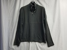 Hugo Boss Regular Fit 1/4 Zip Up Large Mock Neck Sweatshirt Gray Long Sleeve