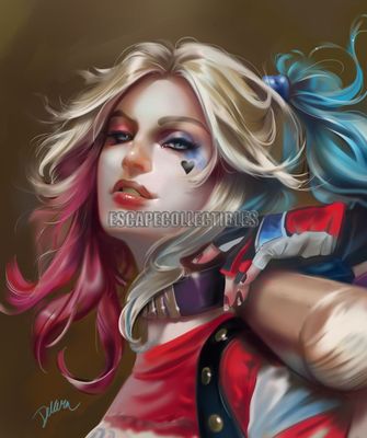 Sexy Harley Quinn Suicide Squad Super Villain Comic Art Print by Cris