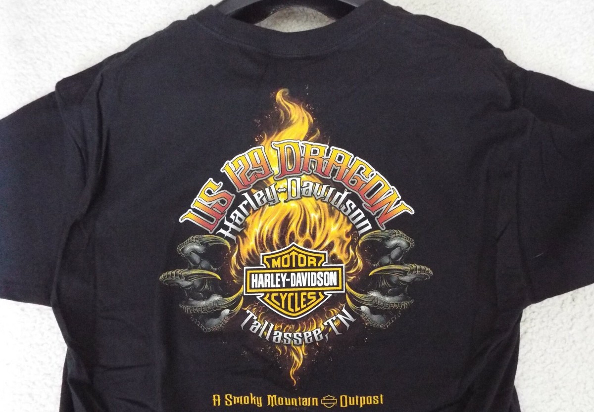 Harley-Davidson H-D Tail Of The Dragon Mens Large T-Shirt Hanes