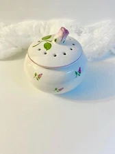 Vintage Rose Potpourri Lidded Jar / Dish - Teleflora - Shabby Chic Pink Roses