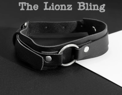 Punk Bondage Genuine Black Leather Arm Band (Bracelet for Larger