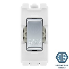 BG RRWDPC Chrom poliert 20A DP Gerätegitterschalter beschriftet Wärmeschublade