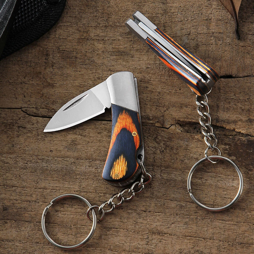 Outdoor Mini Folding Knife Keyring Small Pocket Keychain Men Key ring