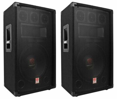 (2) Rockville RSG12.4 12  3-Way 1000 Watt 4-Ohm Passive DJ/Pro Audio PA Speakers