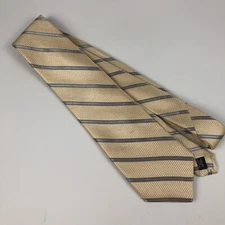 Bellissima Cravatte Tie 57" 3.5" Stripe Yellow Gray