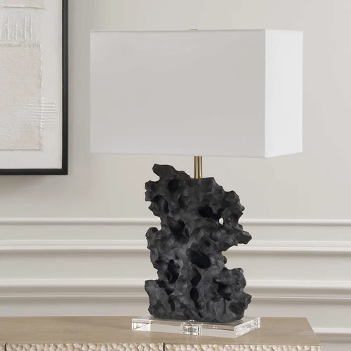 BASALT MAN MADE STONE ACCENT TABLE LAMP UTTERMOST 30386 - Picture 3 of 6