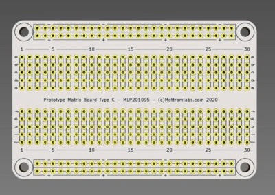 MOTTRAMLABS Prototyping Breadboard PCB, DIL 0.3" & 0.6" - MLP201095 - 80mm x 52mm