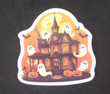 Ghost Haunted House Cute Spooky Halloween Sticker 2" x 2.18" AQ 