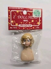 Fibre Craft Vinyl Doll Head Crafts 2 Blonde Hair 7678 Angel Open Eyes