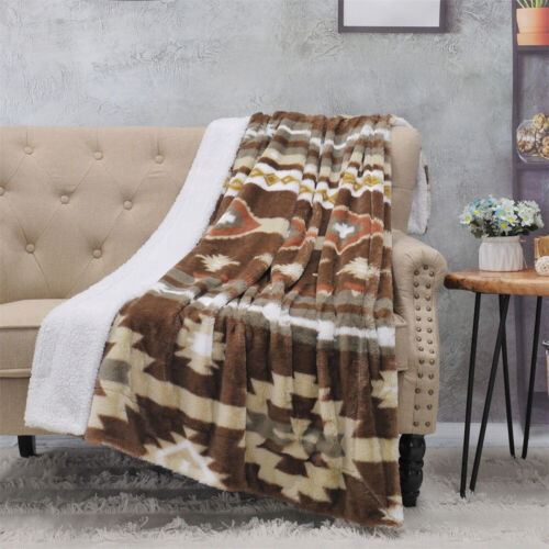 Southwest Sherpa Fleece Throw Blanket Ultra Soft Reversible Cozy Plush Blanket - Picture 16 of 32