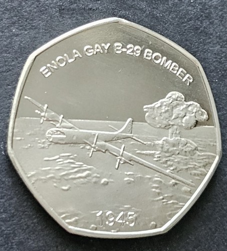 Vew 2019 ENOLA GAY B-29 BOMBER Commemoratve Con/ffty Pence 50P