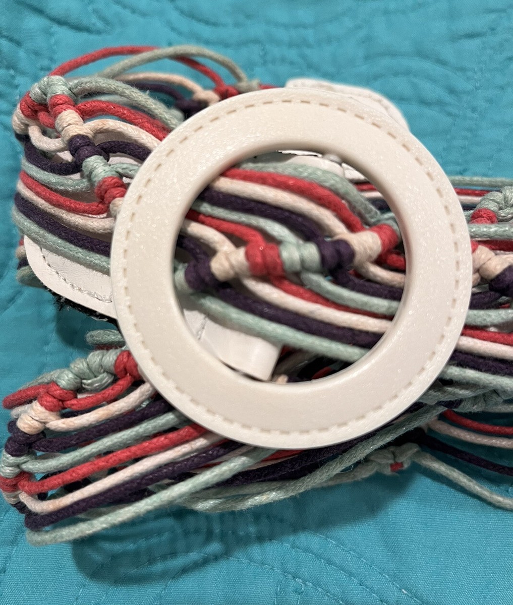 Baby Pink Braided Rope Stretch Belt Vintage 80s Blush Pink Braided Belt – OMNIA main image 3