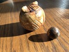 Set of 2 Vintage Genuine Alabaster Owls Paperweight Hand Carved Made in Italy — photo 3