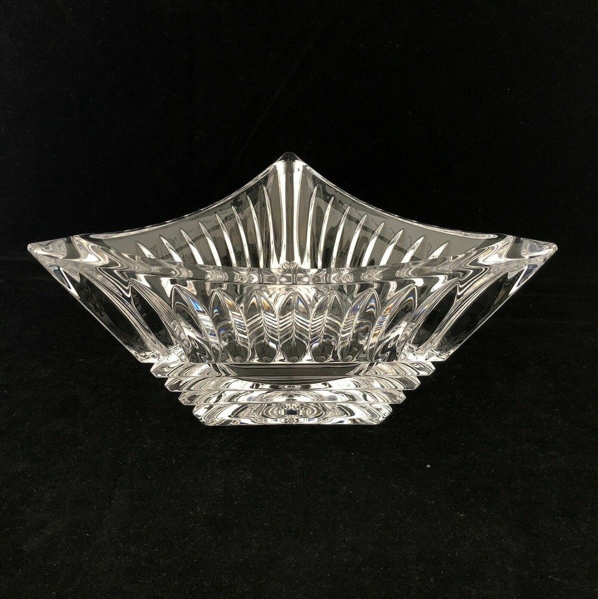 Wedding Crystal Bowl Mikasa Handcut Triangle Twilight Design