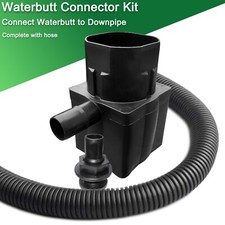 Waterbutt diverter kit rainwater to fit square and round dain pipe with 1m hose