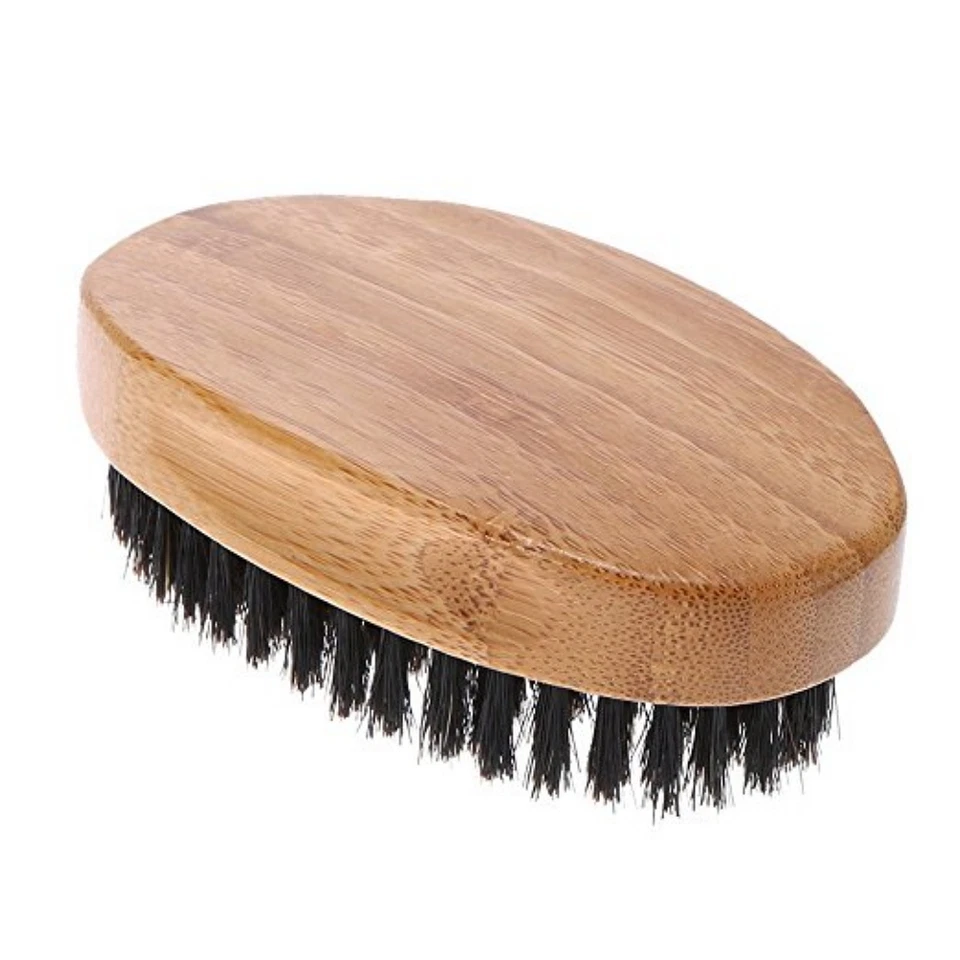 Cepillo para barba de pelo de jabalí para hombre - mango de madera para aseo de bigote de cerdas suaves Foto 4 de 4