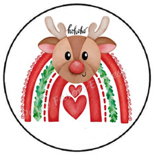 REINDEER RAINBOW CHRISTMAS ENVELOPE SEALS LABELS STICKERS PARTY FAVORS