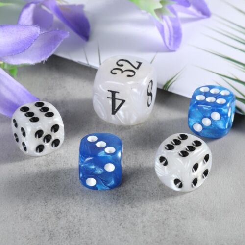 Acrylic Backgammon Pearls Dices Set 22mm Doubling Cube and Four 16mm Dices Set - Picture 4 of 8