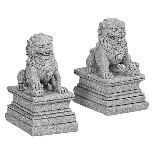 2 Pcs Lion Stone Figurine Shui Little Northern Ornament Accessories