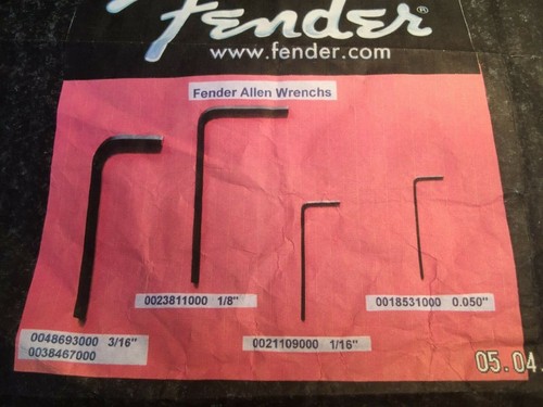 Genuine Fender Allen Keys ~ Set Of 4 Most Common Sizes ~ Use The Correct Tools  - Foto 2 di 5