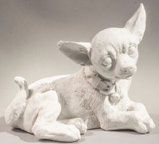 Unpainted Toy Terrier Garden Statue Pet Loss Memorial Figurine Dog Funeral Decor