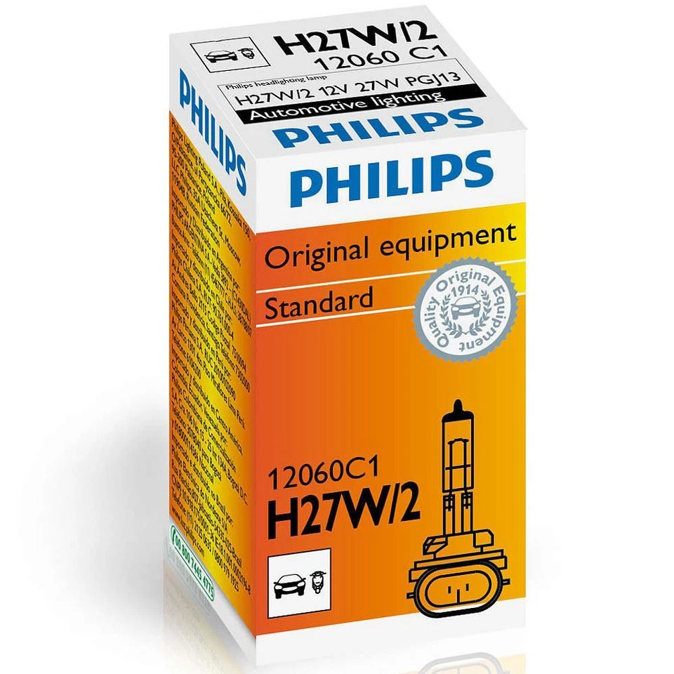 AMPOULE H27W/2 Halogene 12V 27W Philips Standard Single 12060C1 - Photo 1/1