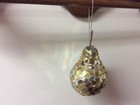 Vintage Pear Shaped Crackle Gold And Silver Glass Christmas Ornament 4”x3” — photo 8