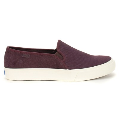 womens burgundy slip on shoes