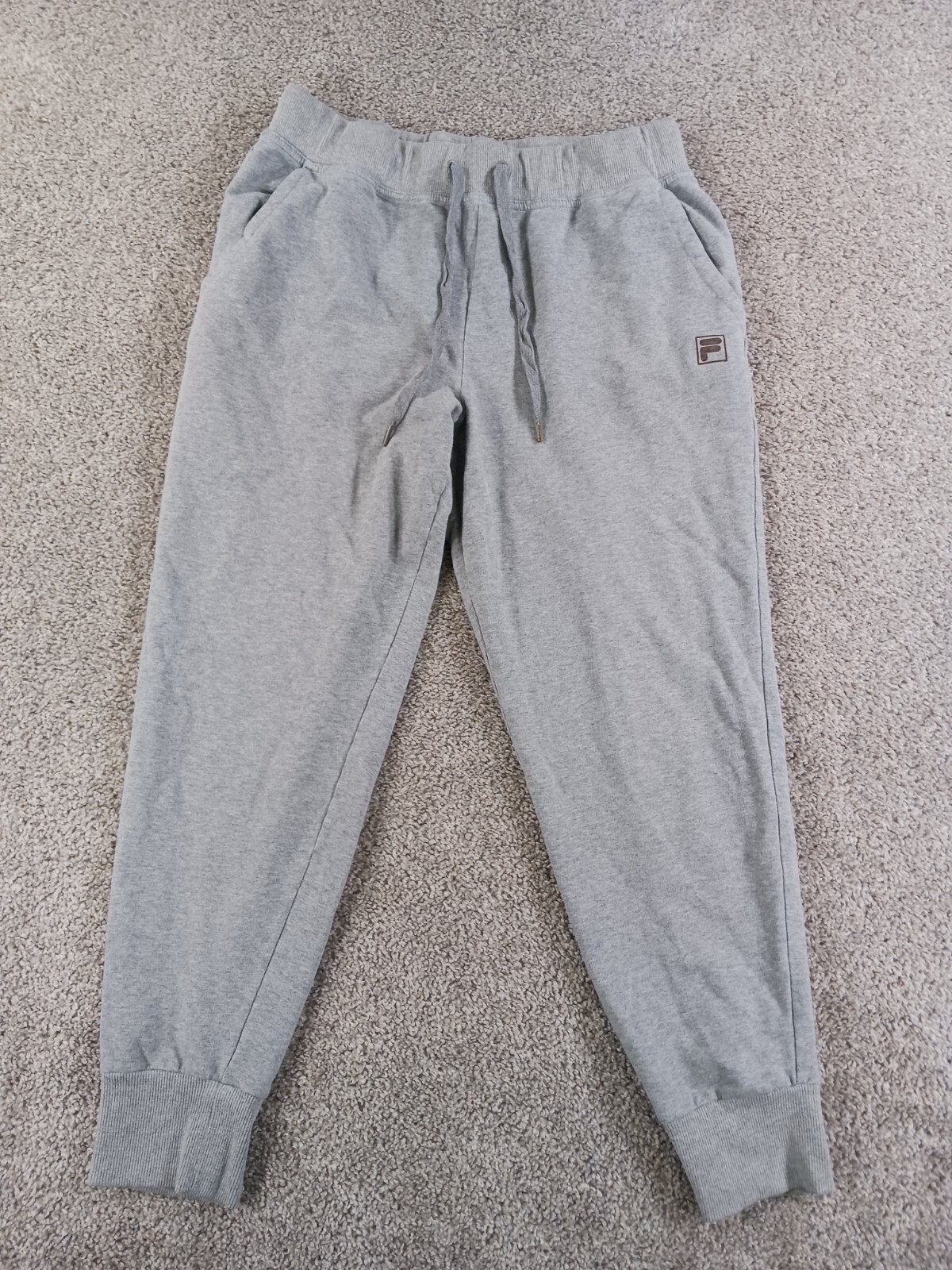 Felpa donna Fila grande Activewear grigia con coulisse misto cotone