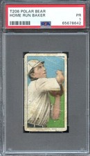 1909-11 T-206 Home Run Baker PSA 1 Polar Bear Back HOF Philadelphia Athletics